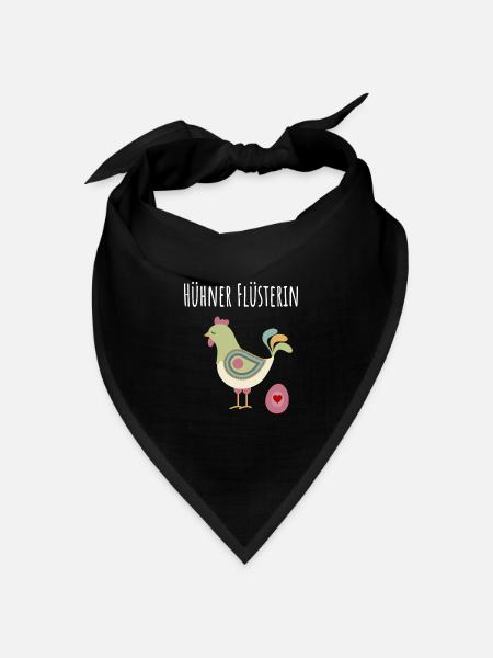 Hühner Flüsterin - Hühner Flüsterer Landwirtin - Bandana Dreieckstuch - Schwarz