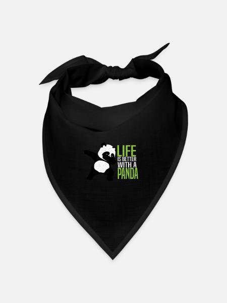 Panda - Bandana Dreieckstuch - Schwarz