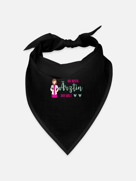 Ärztin shirt • Die beste Ärztin der Welt Geschenk - Bandana Dreieckstuch - Schwarz