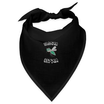 Lustige Russische Sprüche für Russen Blaha Muha - Bandana Dreieckstuch - Schwarz - Vorne