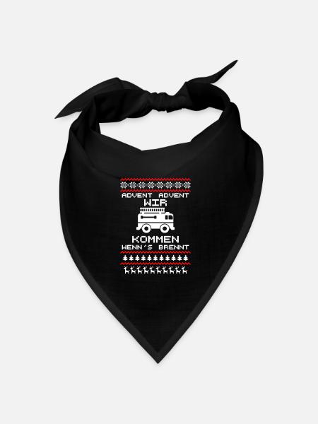 Advent Feuerwehr Lustig - Bandana Dreieckstuch - Schwarz