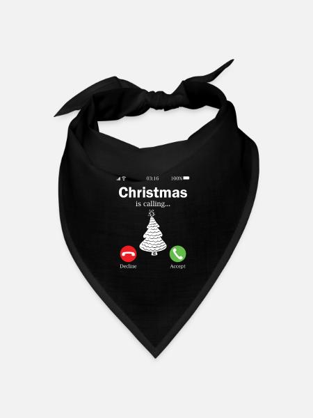CHRISTMAS IS CALLING WEIHNACHTSGESCHENK - Bandana Dreieckstuch - Schwarz