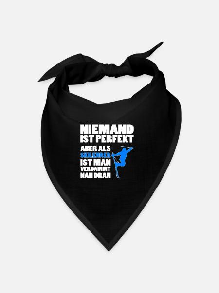 Skilehrer Spruch - Bandana Dreieckstuch - Schwarz