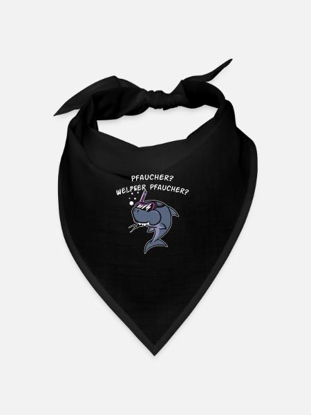Fun Hai Shark Herr Mann Dame Men Junge Geschenk - Bandana Dreieckstuch - Schwarz
