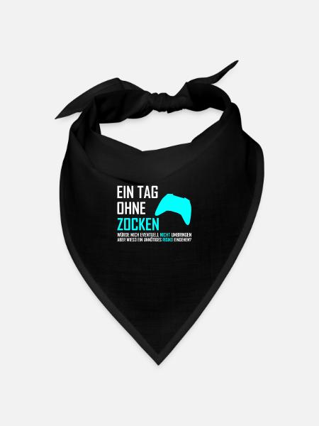 Zocken Gaming Spruch - Bandana Dreieckstuch - Schwarz