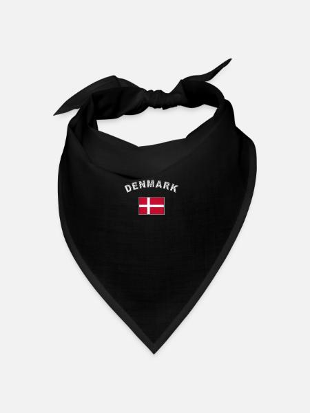 Dänemark dänisch Flagge Fahne Kopenhagen - Bandana Dreieckstuch - Schwarz