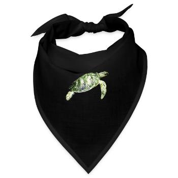 Wasserschildkröte - Bandana Dreieckstuch - Schwarz - Vorne