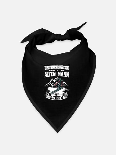 Unterschätze niemals einen alten Mann auf Skiern - Bandana Dreieckstuch - Schwarz