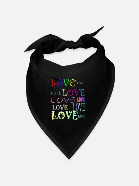 Love - Bandana Dreieckstuch - Schwarz