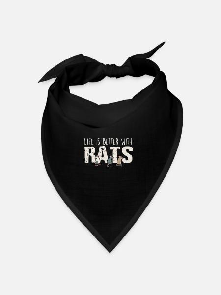 Ratten - Bandana Dreieckstuch - Schwarz