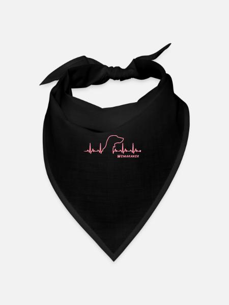 Weimaraner Herzschlag - Bandana Dreieckstuch - Schwarz