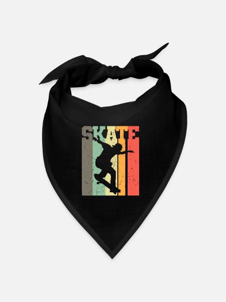 Retro Skateboard fahren - Skateboarder Geschenk - Bandana Dreieckstuch - Schwarz