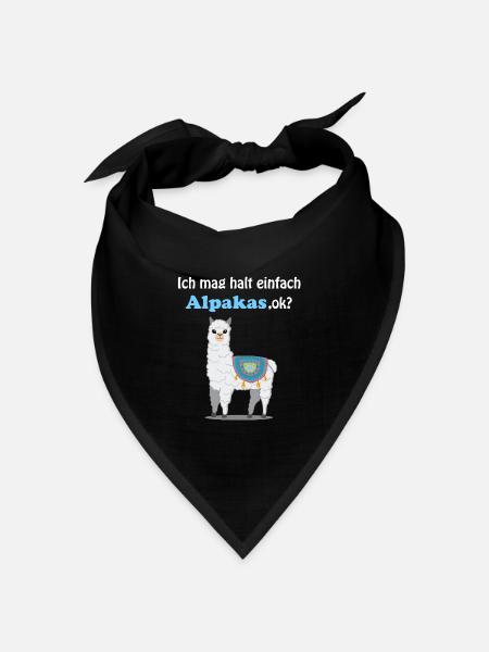 Lama Alpaka Spruch Geschenk Damen Herren Kinder - Bandana Dreieckstuch - Schwarz
