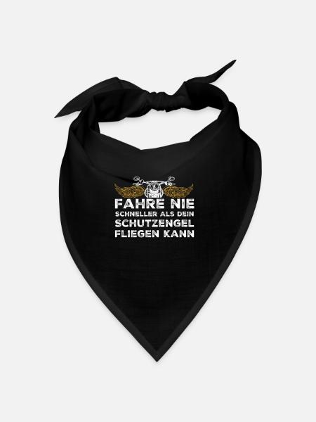 Motorrad Motorradfahrer Sprüche Schutzengel - Bandana Dreieckstuch - Schwarz