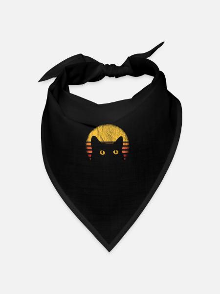 Katzen retro vintage - Bandana Dreieckstuch - Schwarz