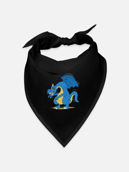 Drache - Bandana Dreieckstuch - Schwarz