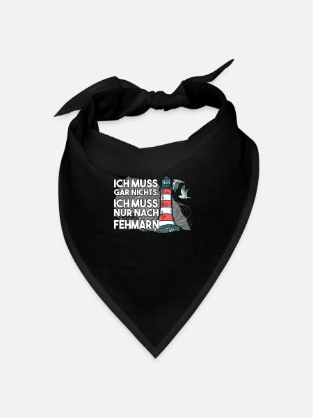 Ich muss garnichts ich muss nur nach Fehmarn - Bandana Dreieckstuch - Schwarz