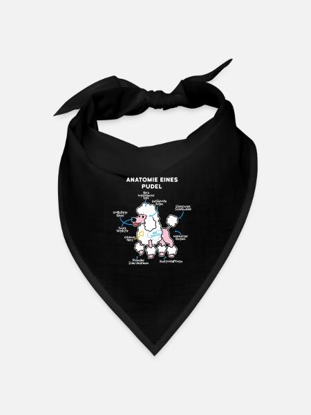 Anatomie Eines Pudel - Bandana Dreieckstuch - Schwarz
