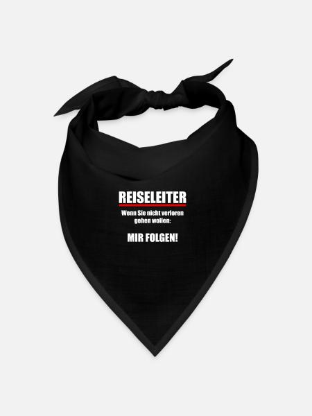 Reiseleiter Tour Guide Arbeit Reisegruppe Motiv - Bandana Dreieckstuch - Schwarz