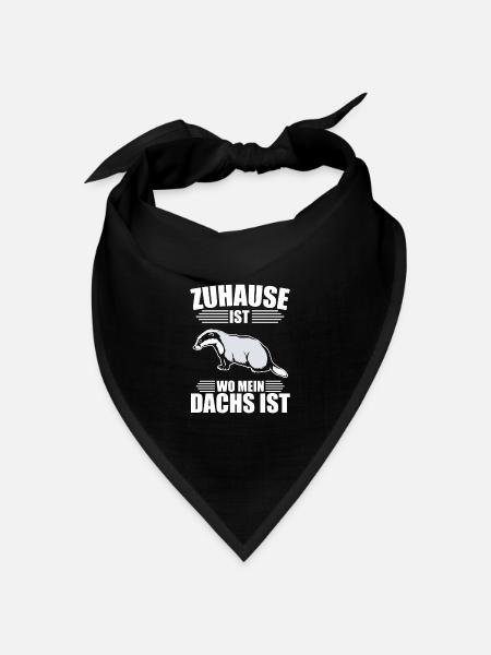 Zuhause ist wo mein Dachs ist - Bandana Dreieckstuch - Schwarz