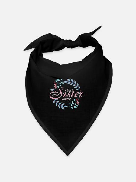 Beste Schwester - Bandana Dreieckstuch - Schwarz