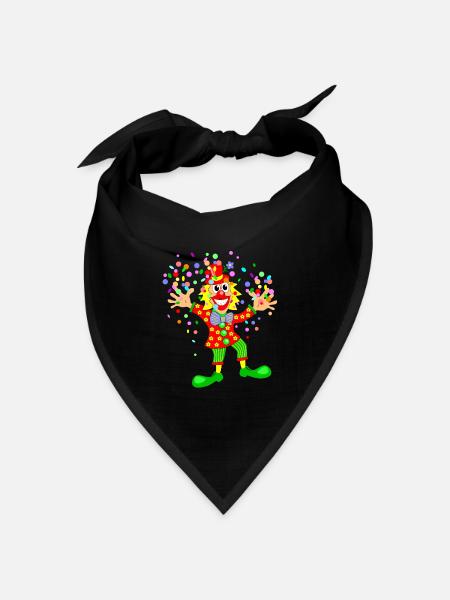 Karneval Clown - Bandana Dreieckstuch - Schwarz