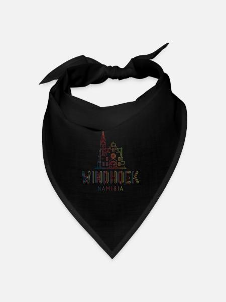 Windhuk - Namibia - Bandana Dreieckstuch - Schwarz