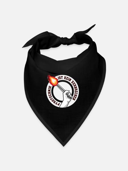 Pyrotechnik ist kein Verbrechen Fussball Fan - Bandana Dreieckstuch - Schwarz