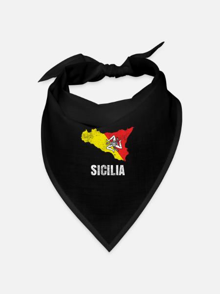 Sizilien Süd Italien - Bandana Dreieckstuch - Schwarz