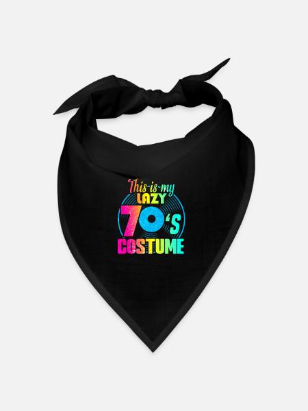 70er 1970er 70 Jahre Siebziger Musik Disco Kostüm - Bandana Dreieckstuch - Schwarz