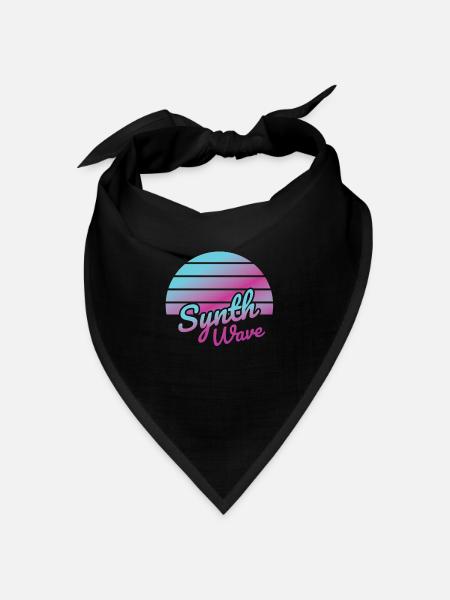 Synth Wave Musikliebhaber - Bandana Dreieckstuch - Schwarz