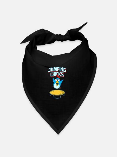 Jumping Chick Trampolin Humor - Bandana Dreieckstuch - Schwarz