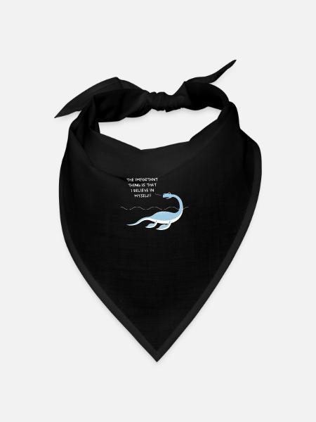 Nessie Loch Ness Monster - glaube an mich - Bandana Dreieckstuch - Schwarz
