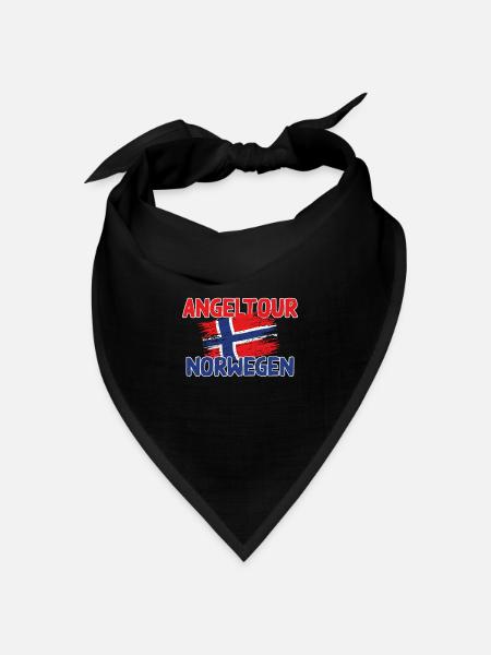 NORWEGEN - Angeltour - Norge Reise Geschenk - Bandana Dreieckstuch - Schwarz