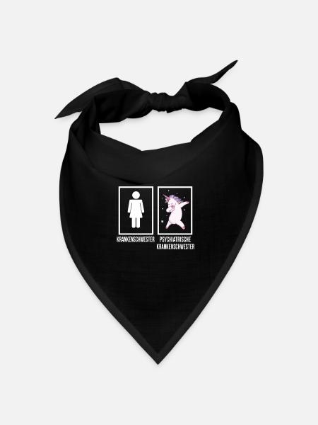 Psychiatrische Krankenschwester Dabbing Unicorn - Bandana Dreieckstuch - Schwarz