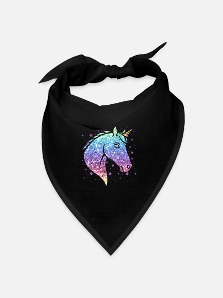 Einhorn Geschenk Für Mädchen Und Frauen - Bandana Dreieckstuch - Schwarz