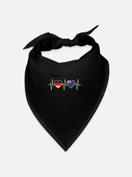 Deutschland Neuseeland Germany Geschenk 1178 - Bandana Dreieckstuch - Schwarz