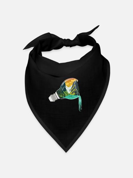 Natur Glühbirne Abstrakt - Bandana Dreieckstuch - Schwarz