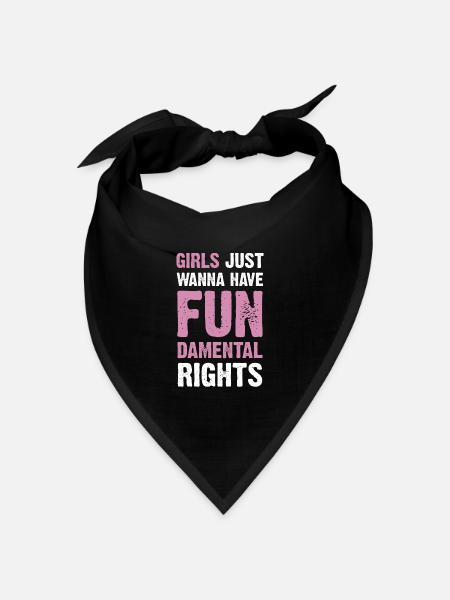 Damen Girls Just Wanna Have Fundamental Rights - Bandana Dreieckstuch - Schwarz