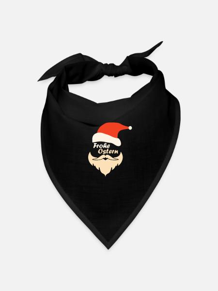 Frohe Ostern I Satire Sarkasmus Weihnachtsmann Ost - Bandana Dreieckstuch - Schwarz