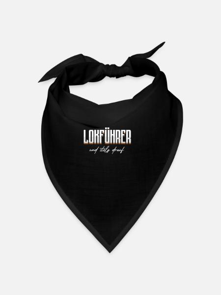 Lokführer Stolz Drauf Lokomotive Zug Bahn Geschenk - Bandana Dreieckstuch - Schwarz