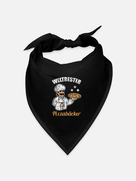Weltbester Pizzabäcker Geschenkidee - Bandana Dreieckstuch - Schwarz