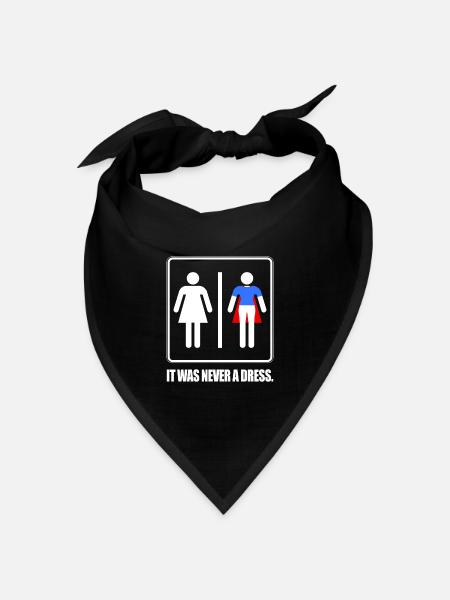 It Was Never A Dress Superheldin Girl Frauen Power - Bandana Dreieckstuch - Schwarz
