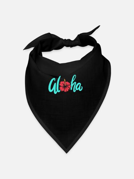Aloha - Bandana Dreieckstuch - Schwarz