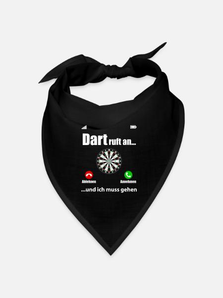 Dart Ruft An Spruch Lustig Geschenk Damen Herren - Bandana Dreieckstuch - Schwarz