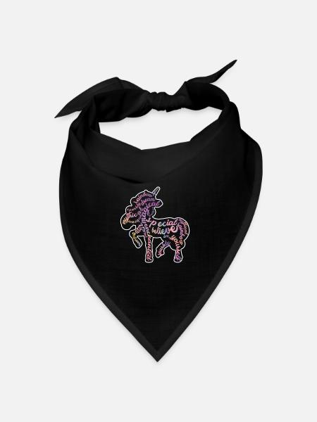 Das süße Einhorn - Bandana Dreieckstuch - Schwarz