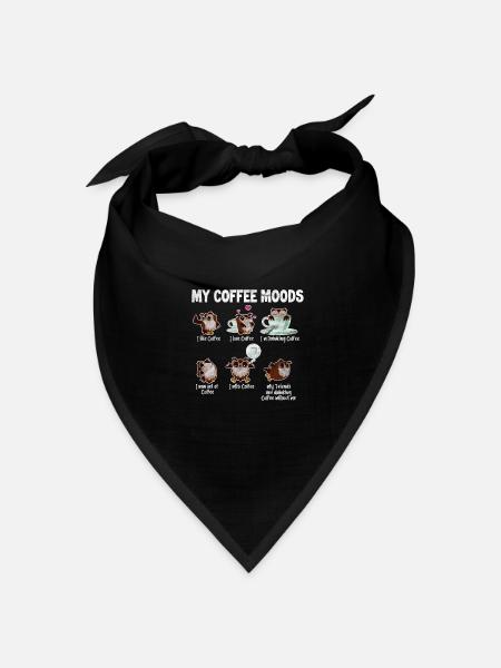 Kaffee Eule - Bandana Dreieckstuch - Schwarz