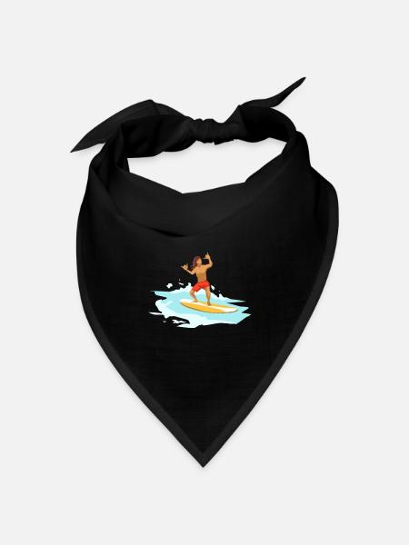 Surfen Surfing - Bandana Dreieckstuch - Schwarz