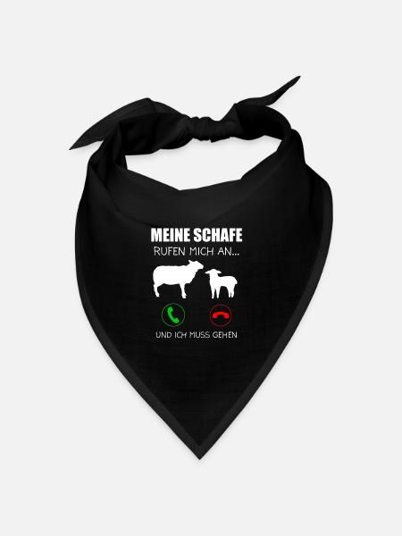 Schaf Schafe Schäfer Geschenk - Bandana Dreieckstuch - Schwarz