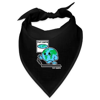 Flache Erde Runde Erde - Bandana Dreieckstuch - Schwarz - Vorne